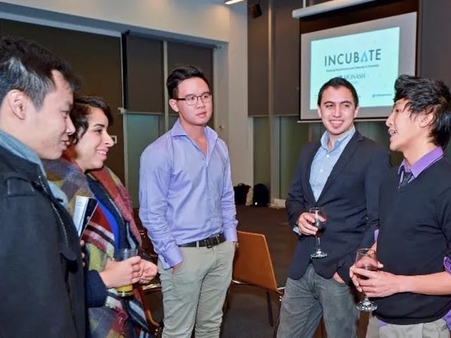 Michael with a group at a Monash Incubate event